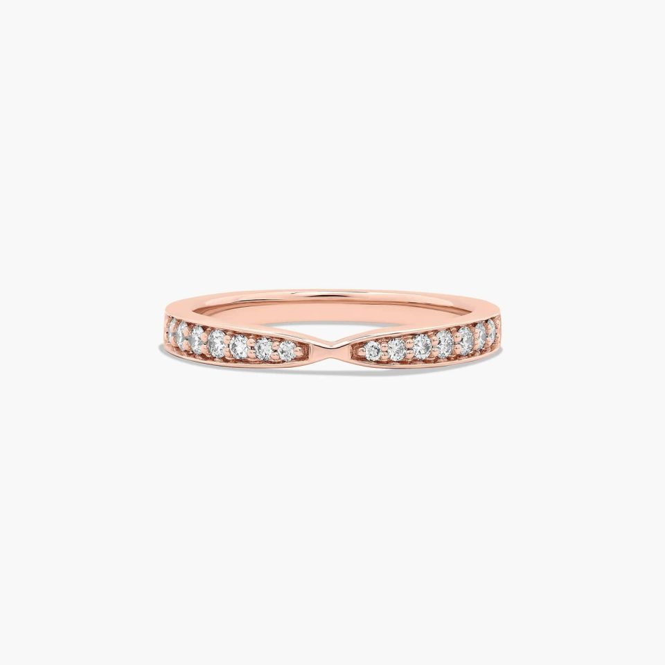 14K Rose Gold Tapered Pavé Band