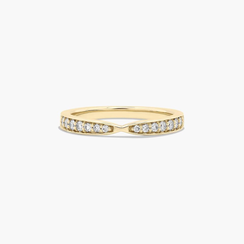 14K Yellow Gold Tapered Pavé Band