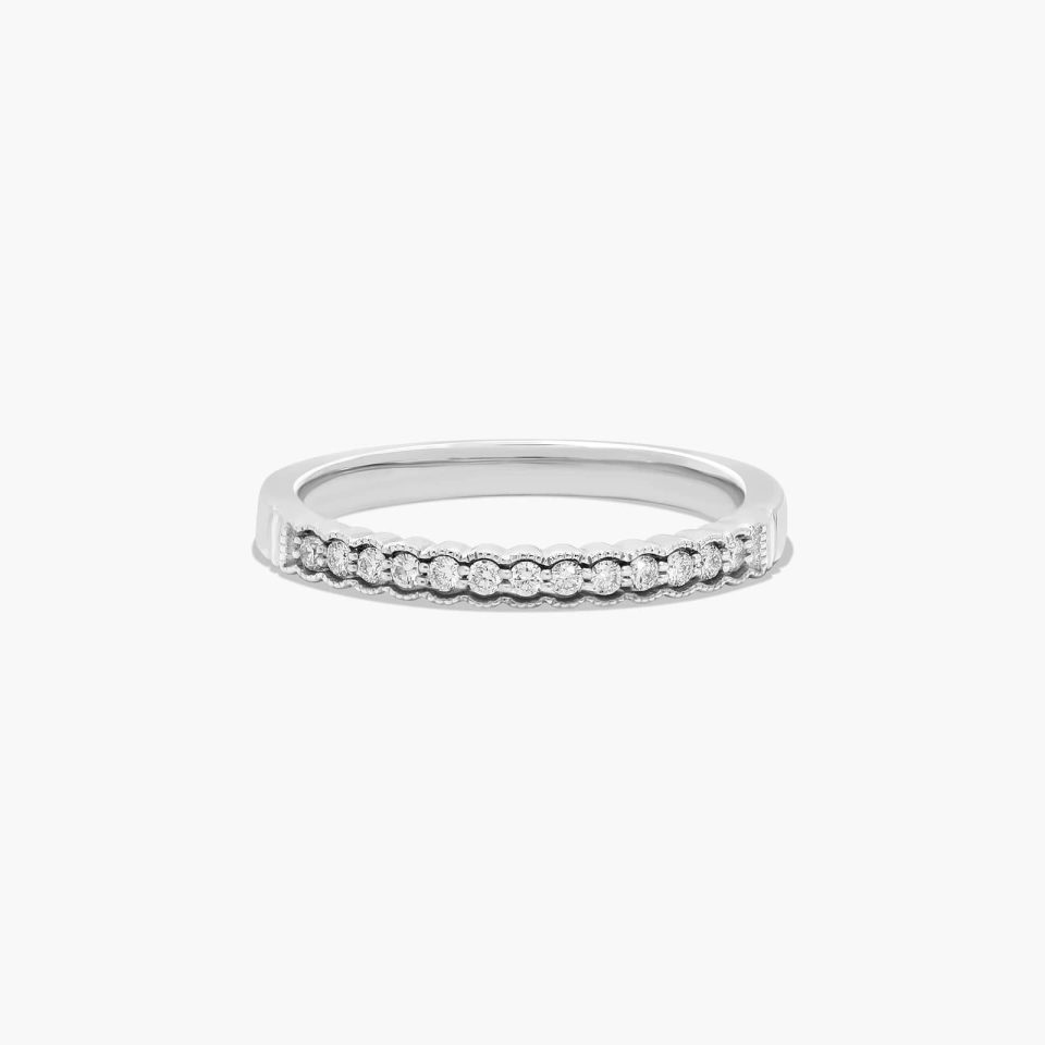 18K White Gold Regal Diamond Matching Wedding Ring