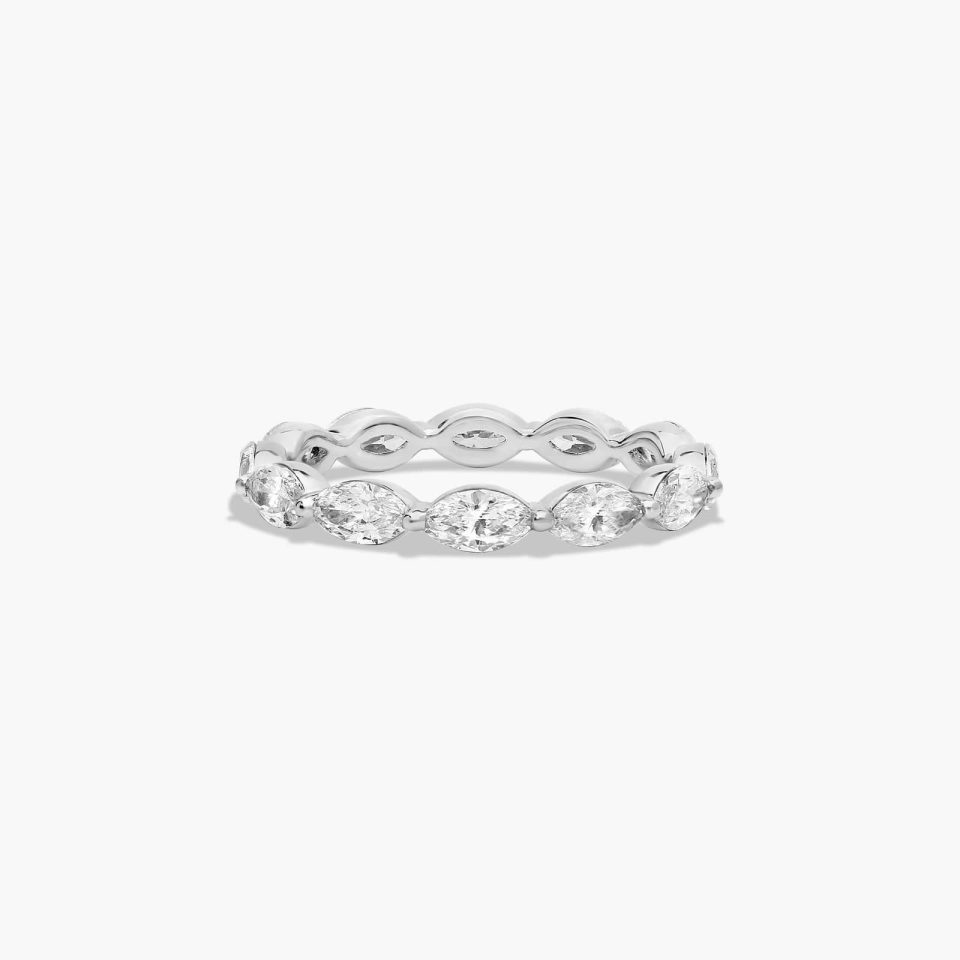 18K White Gold East West Marquise Diamond Eternity Ring