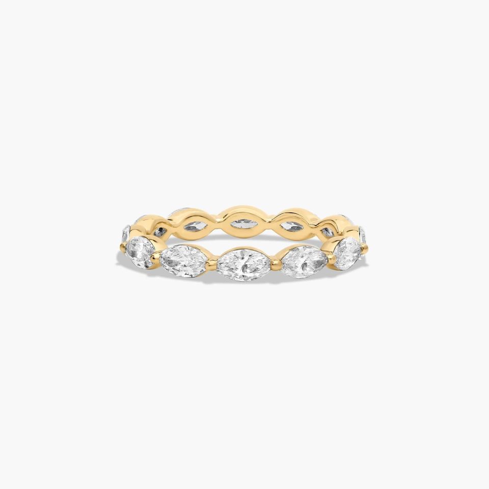 18K Yellow Gold East West Marquise Diamond Eternity Ring