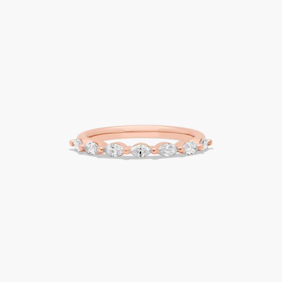 14K Rose Gold Shared Prong Marquise Diamond Ring