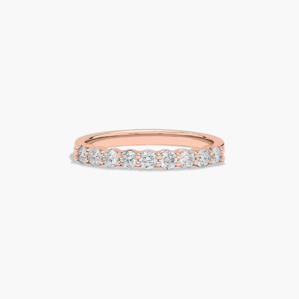14K Rose Gold Common Prong Matching Wedding Ring