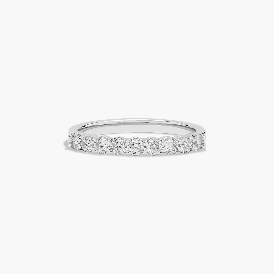 18K White Gold Common Prong Matching Wedding Ring