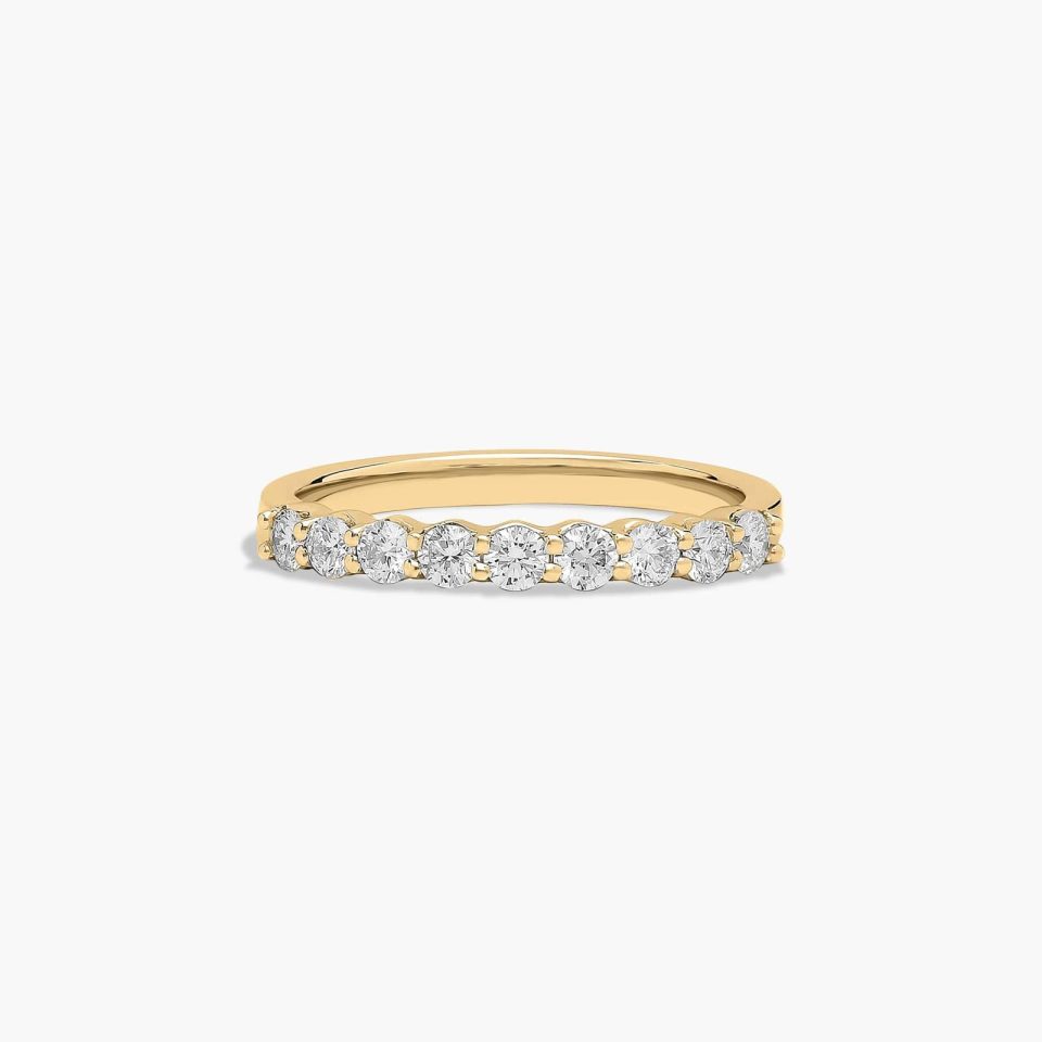 18K Yellow Gold Common Prong Matching Wedding Ring