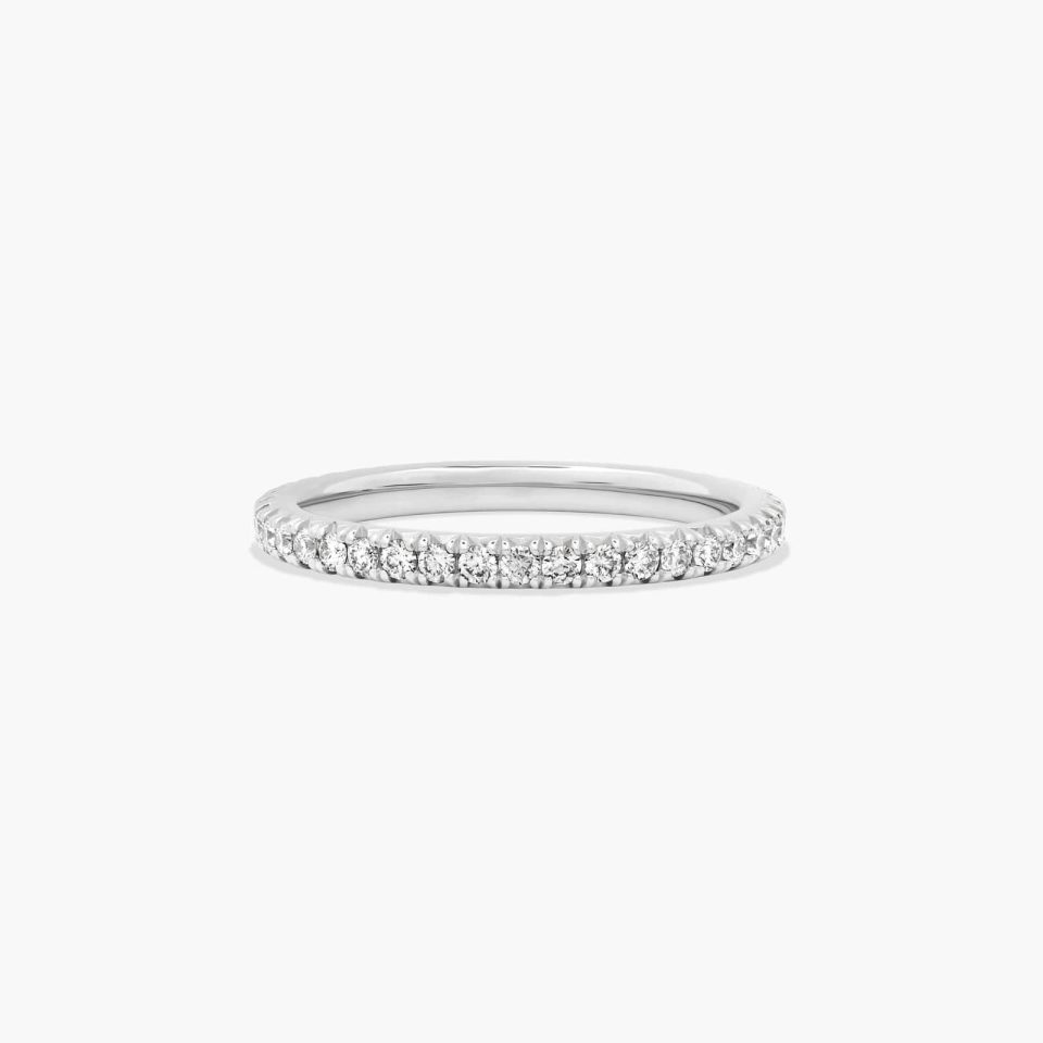 18K White Gold Cushion Outline Matching Eternity Wedding Band