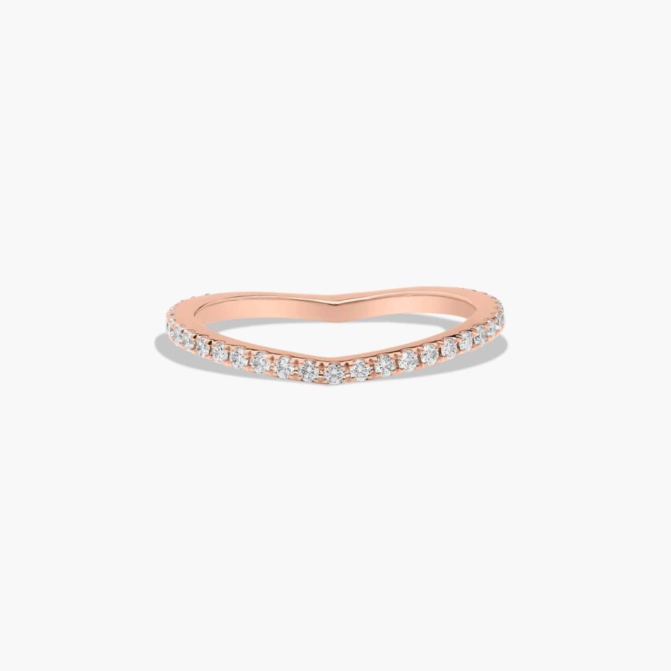 14K Rose Gold Crest Diamond Ring