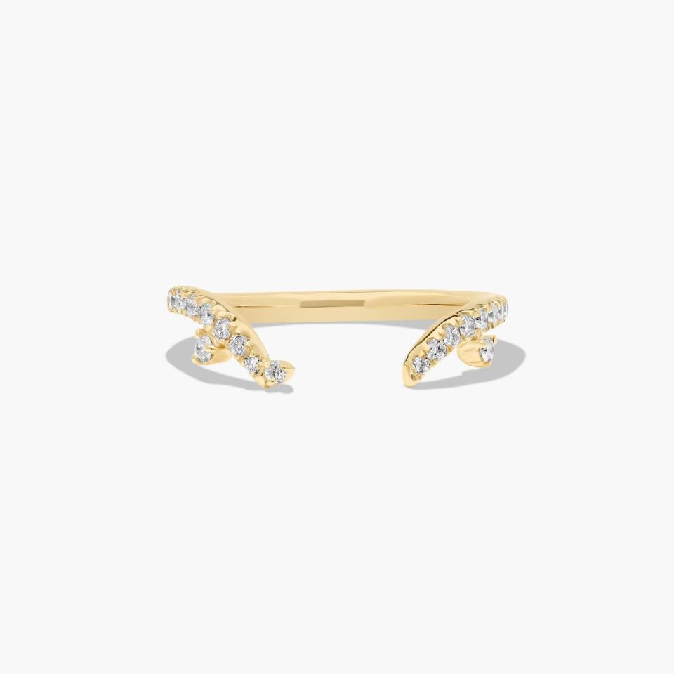 18K Yellow Gold Blossom Tree Diamond Ring