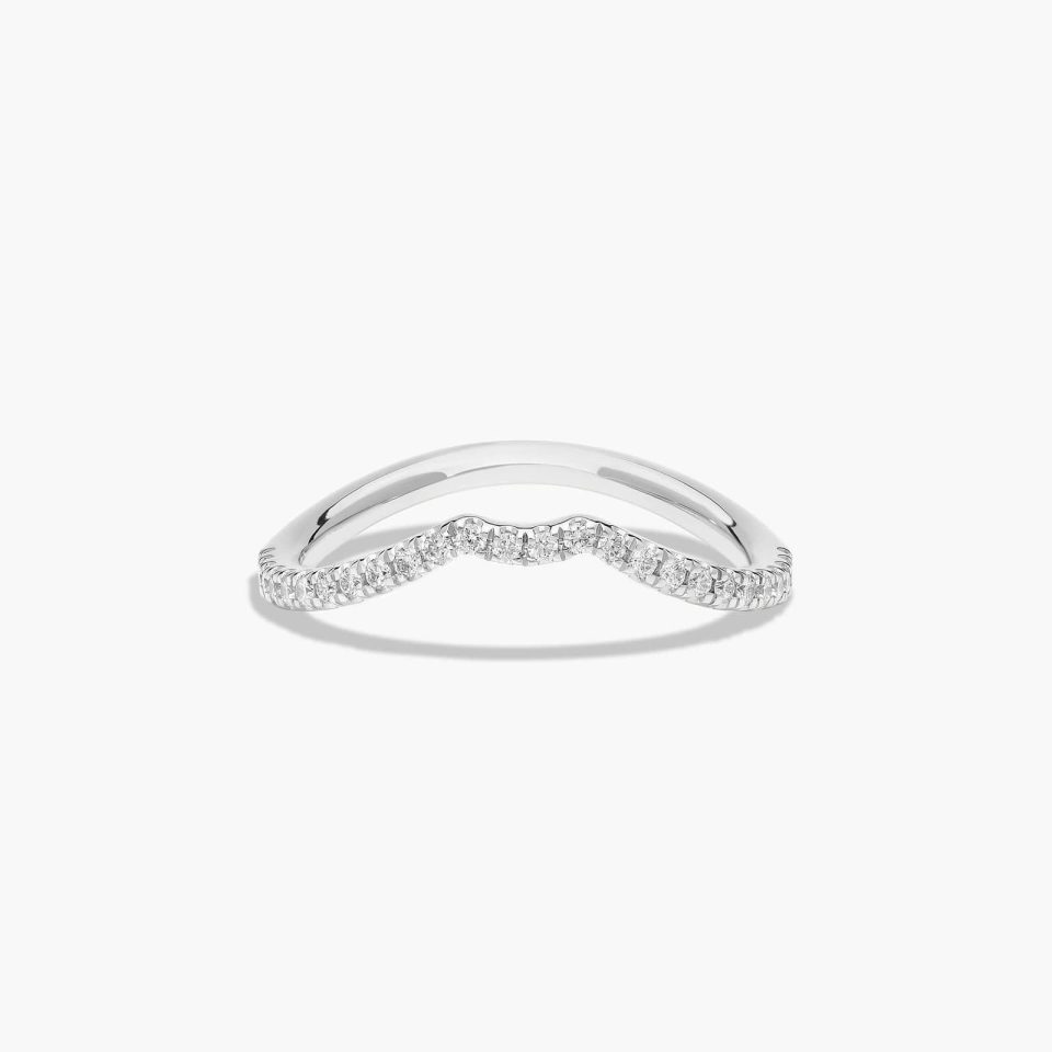 18K White Gold Cascade Diamond Matching Wedding Band
