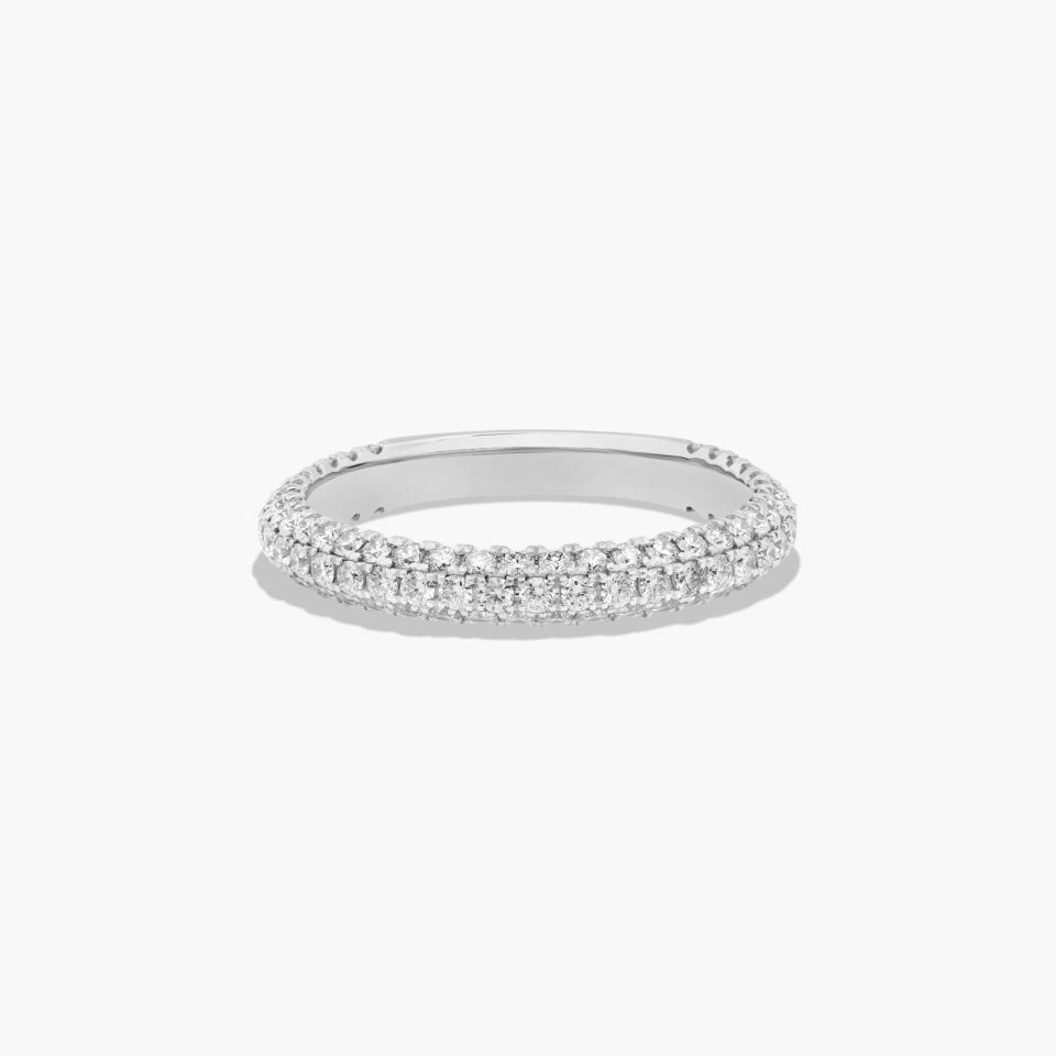 18K White Gold Trio Matching Wedding Band