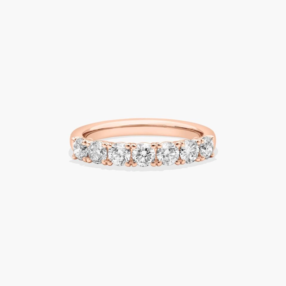 14K Rose Gold Prong Set Matching Wedding Ring (1 CTW.)