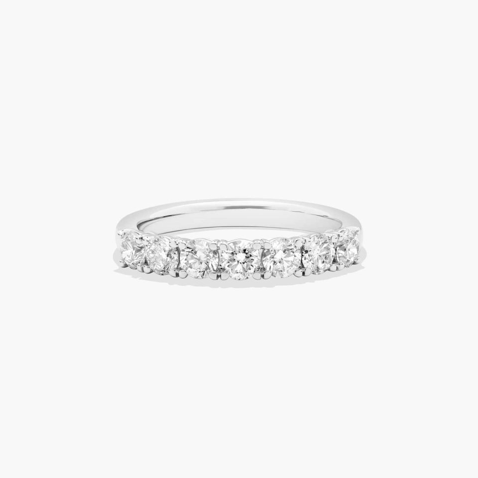 18K White Gold Prong Set Matching Wedding Ring (1 CTW.)