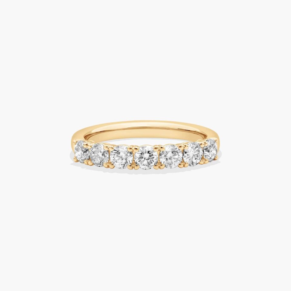 14K Yellow Gold Prong Set Matching Wedding Ring (1 CTW.)