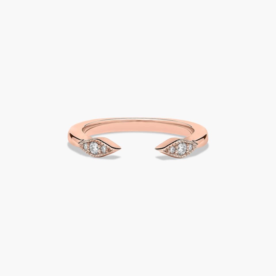 14K Rose Gold Open Marquise Shape Band