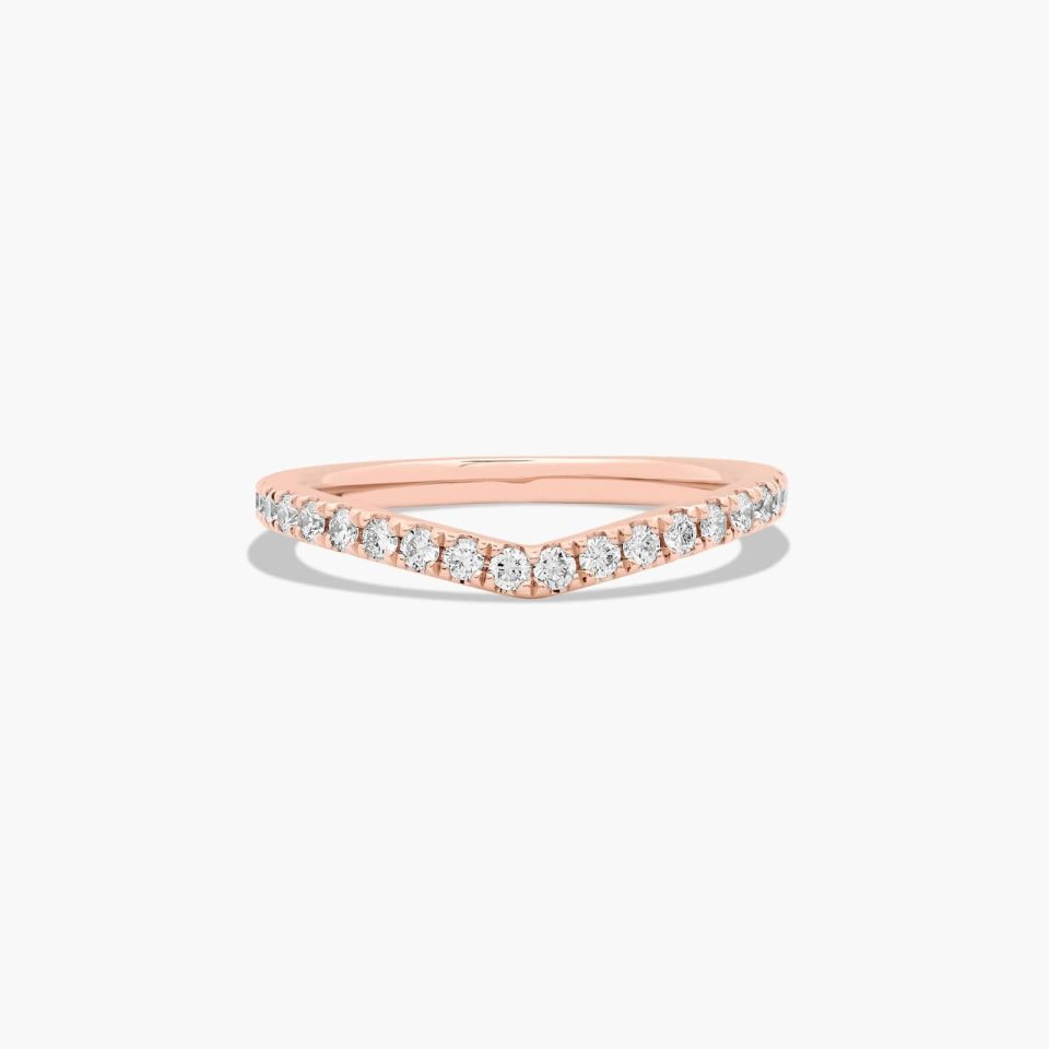 14K Rose Gold Petite Tiara Diamond Wedding Ring