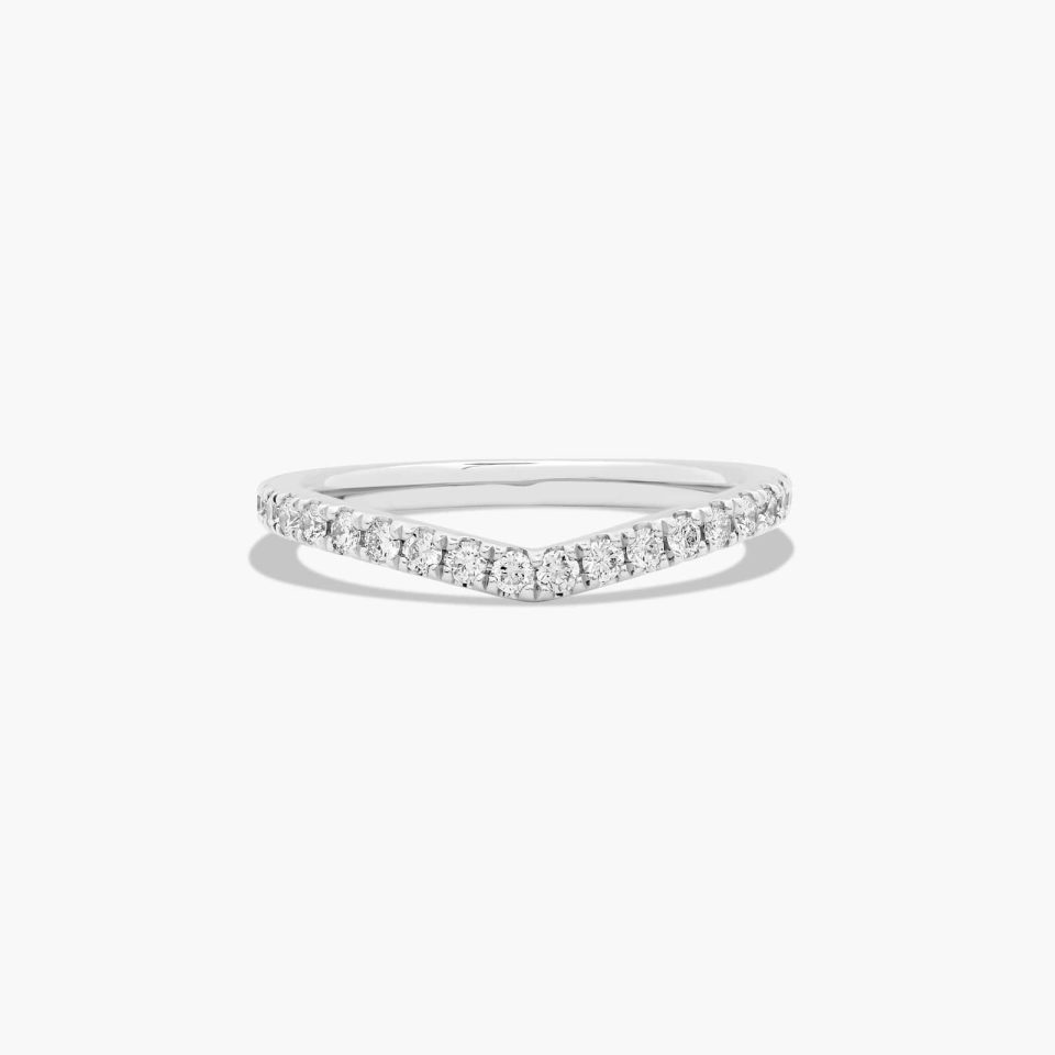 18K White Gold Petite Tiara Diamond Wedding Ring