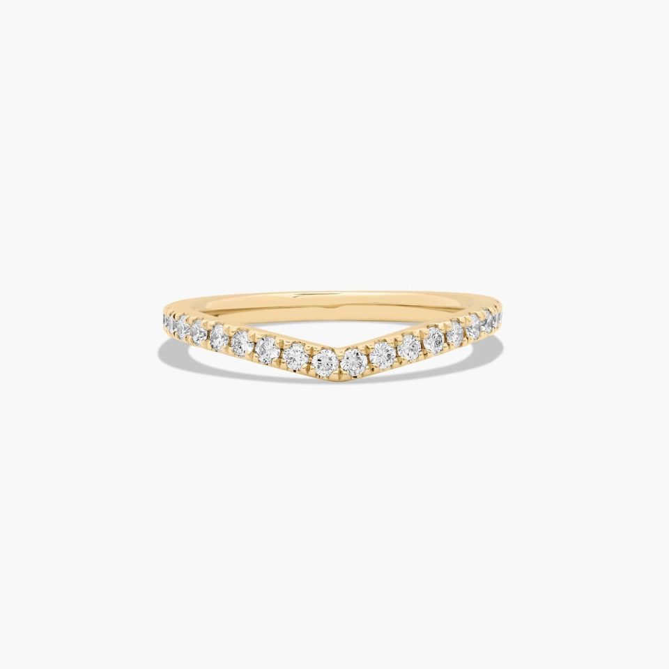 14K Yellow Gold Petite Tiara Diamond Wedding Ring