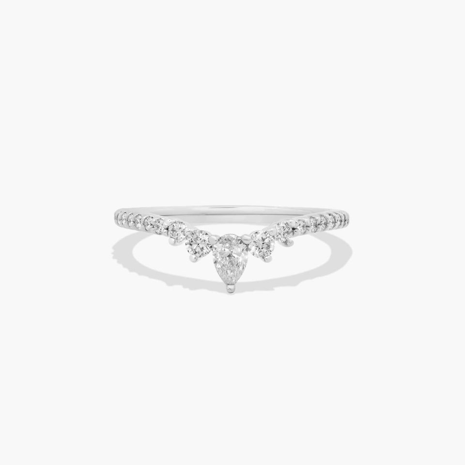 18K White Gold Grand Diamond Tiara Wedding Ring