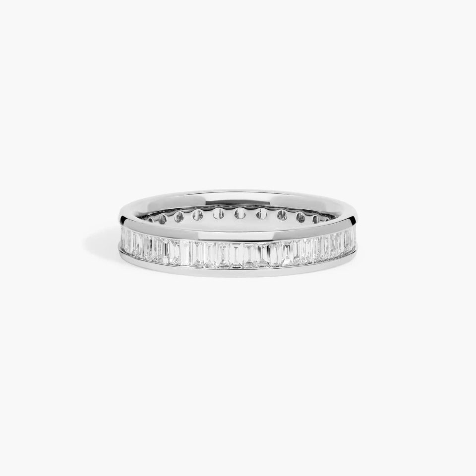18K White Gold 1.00ctw Channel Set Baguette Diamond Eternity Ring
