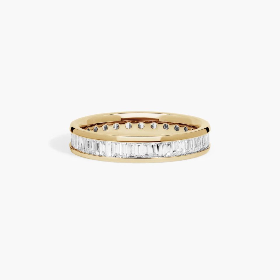 18K Yellow Gold 1.00ctw Channel Set Baguette Diamond Eternity Ring