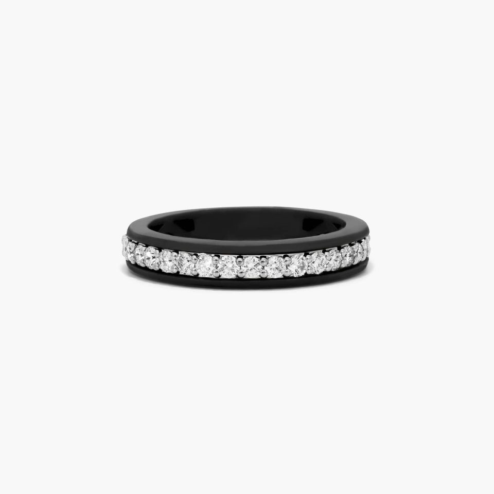 18K Black & White Gold Noir Micropavé Wedding Band