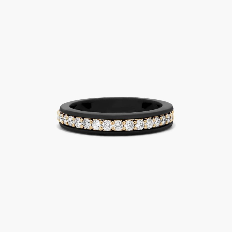 18K Black & Yellow Gold Noir Micropavé Wedding Band