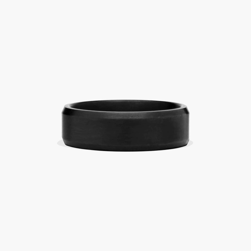 Dark Tantalum 7mm Satin Finish Slight Beveled Edge Ring