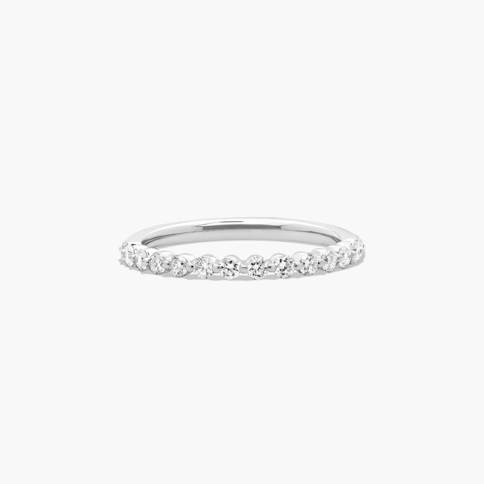 18K White Gold Diamond Escalade Wedding Ring