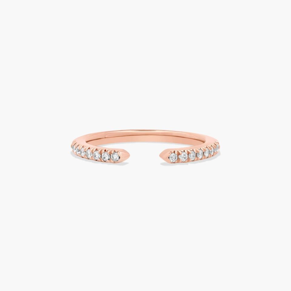 14K Rose Gold Open Diamond Wedding Ring
