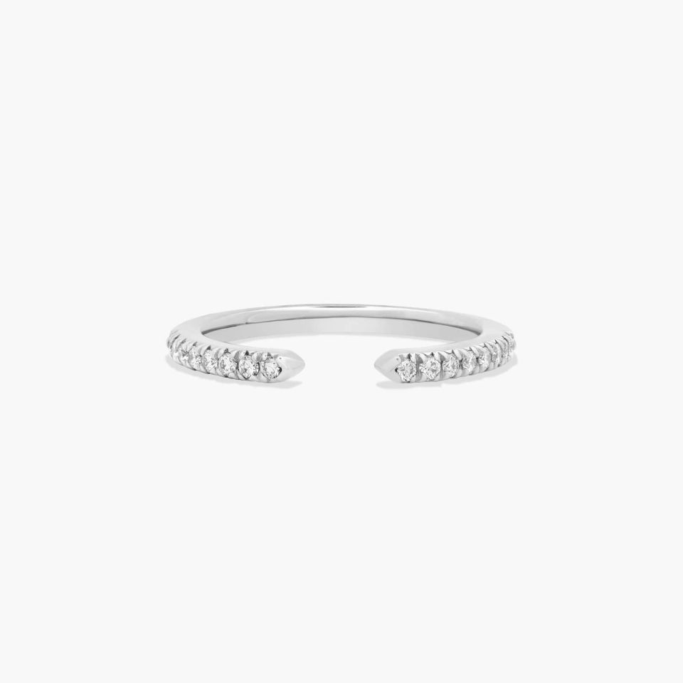 18K White Gold Open Diamond Wedding Ring