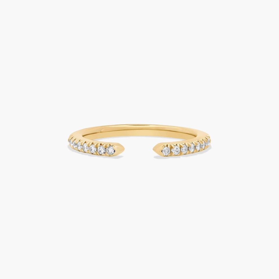 18K Yellow Gold Open Diamond Wedding Ring