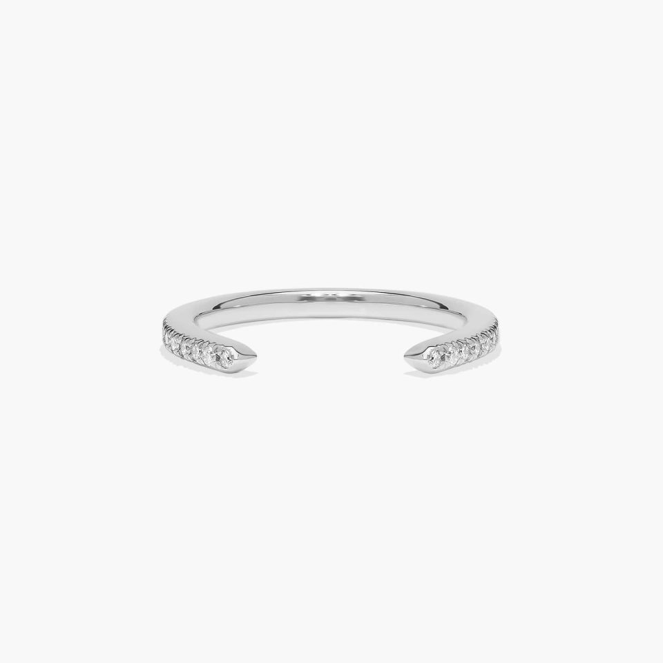 18K White Gold Open Diamond Matching Wedding Ring