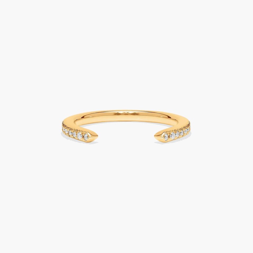 18K Yellow Gold Open Diamond Matching Wedding Ring