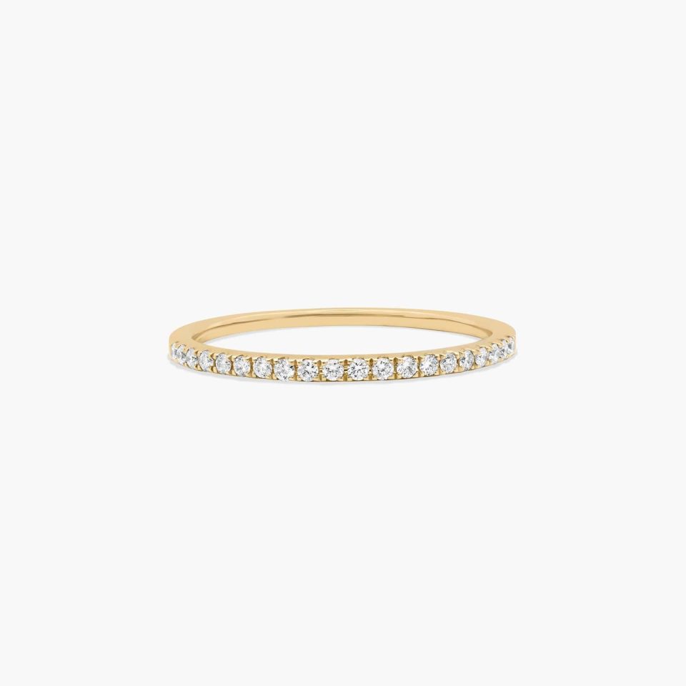 14K Yellow Gold Single Row Diamond Ring