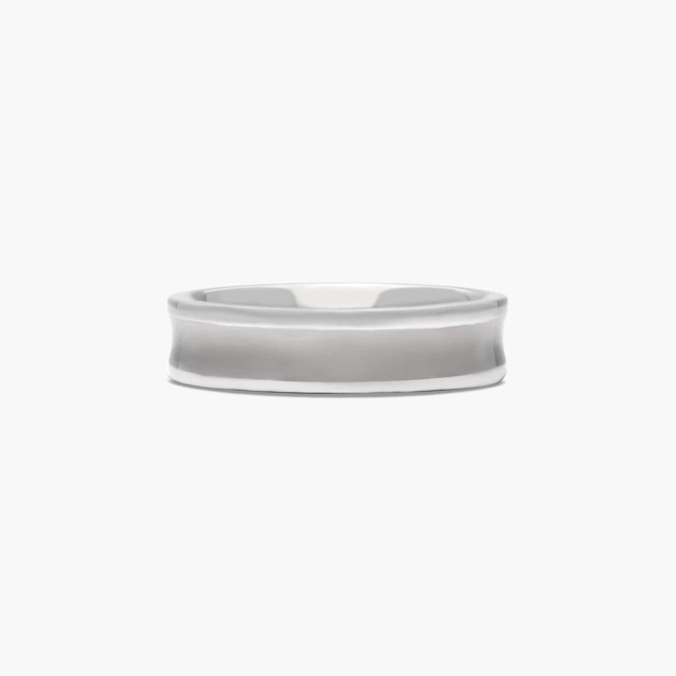 Titanium 6mm Comfort Fit Satin Finished Concave Design Ring