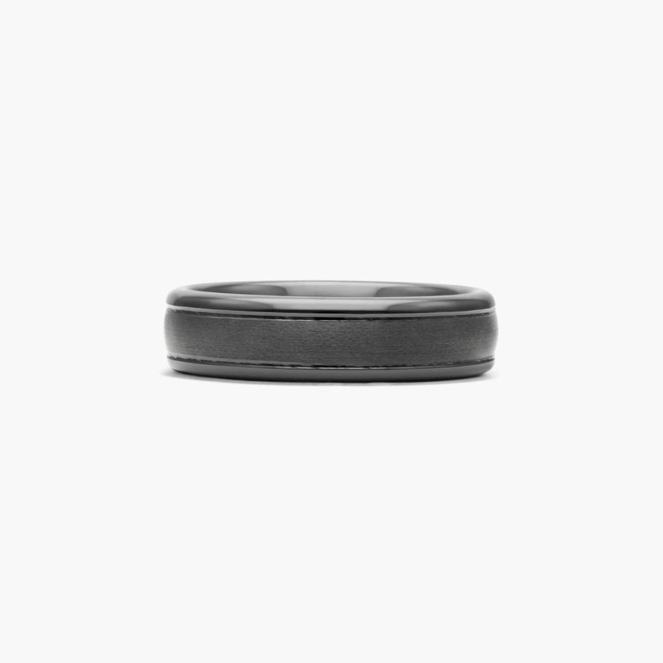 Ceramic Comfort Fit Satin Finished Round Edge Design Ring