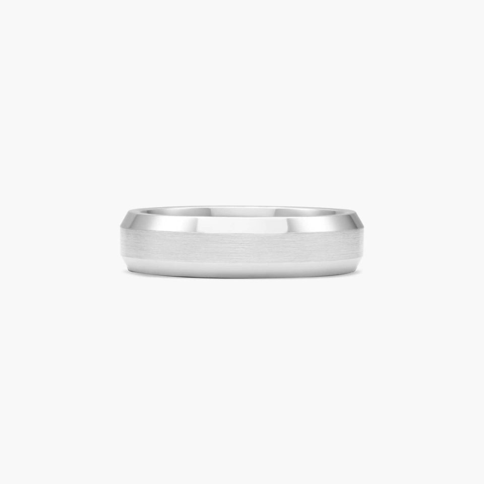 Cobalt Chrome 6mm Comfort Fit Satin Finished Beveled Edge Ring