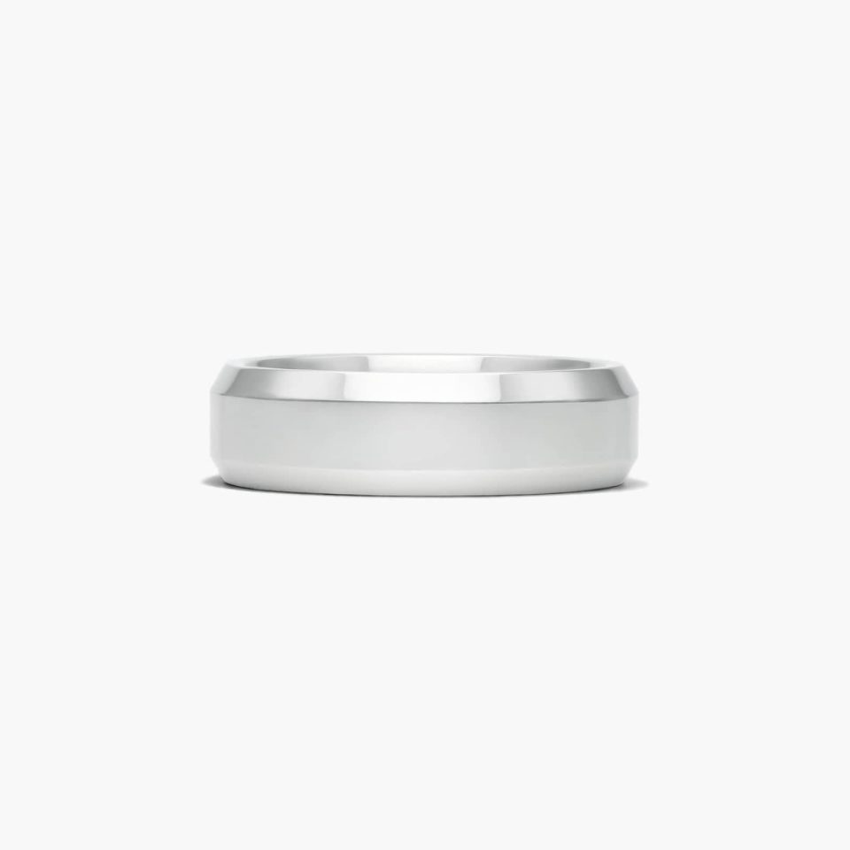 Cobalt Chrome 7mm Comfort Fit High Polished Beveled Edge Ring