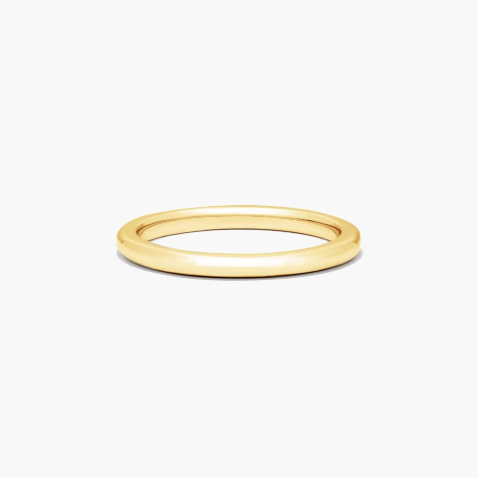 14K Yellow Gold Slightly Rounded Wedding Ring