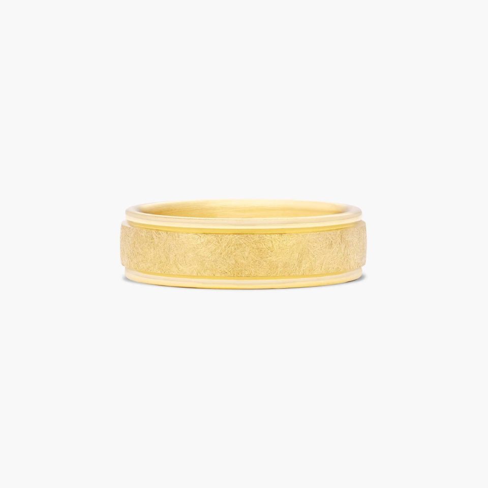 14K Yellow Gold Swirl Finish Band