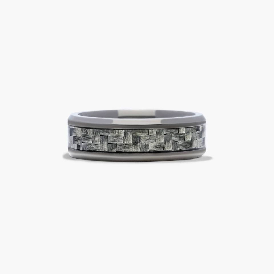 Tantalum 7.5MM Carbon Fiber Inlay Band