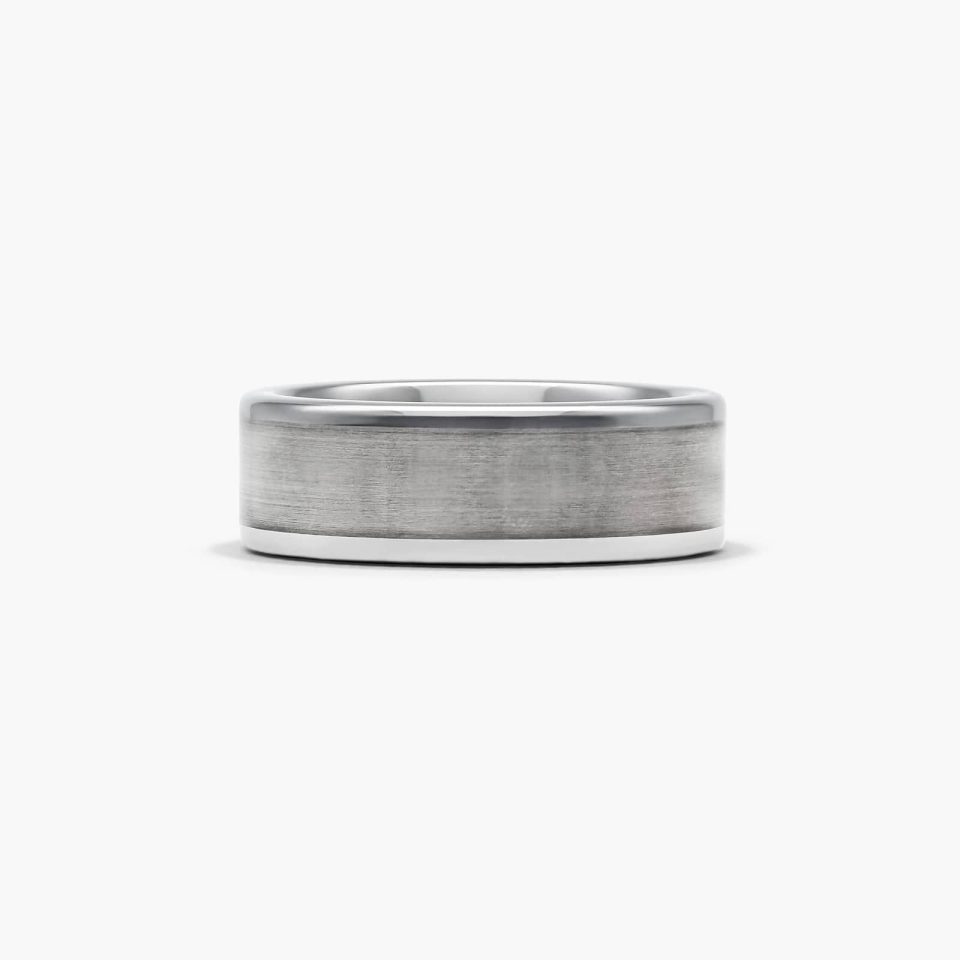 White Tungsten Carbide 8MM Satin Finish Band by TRITON