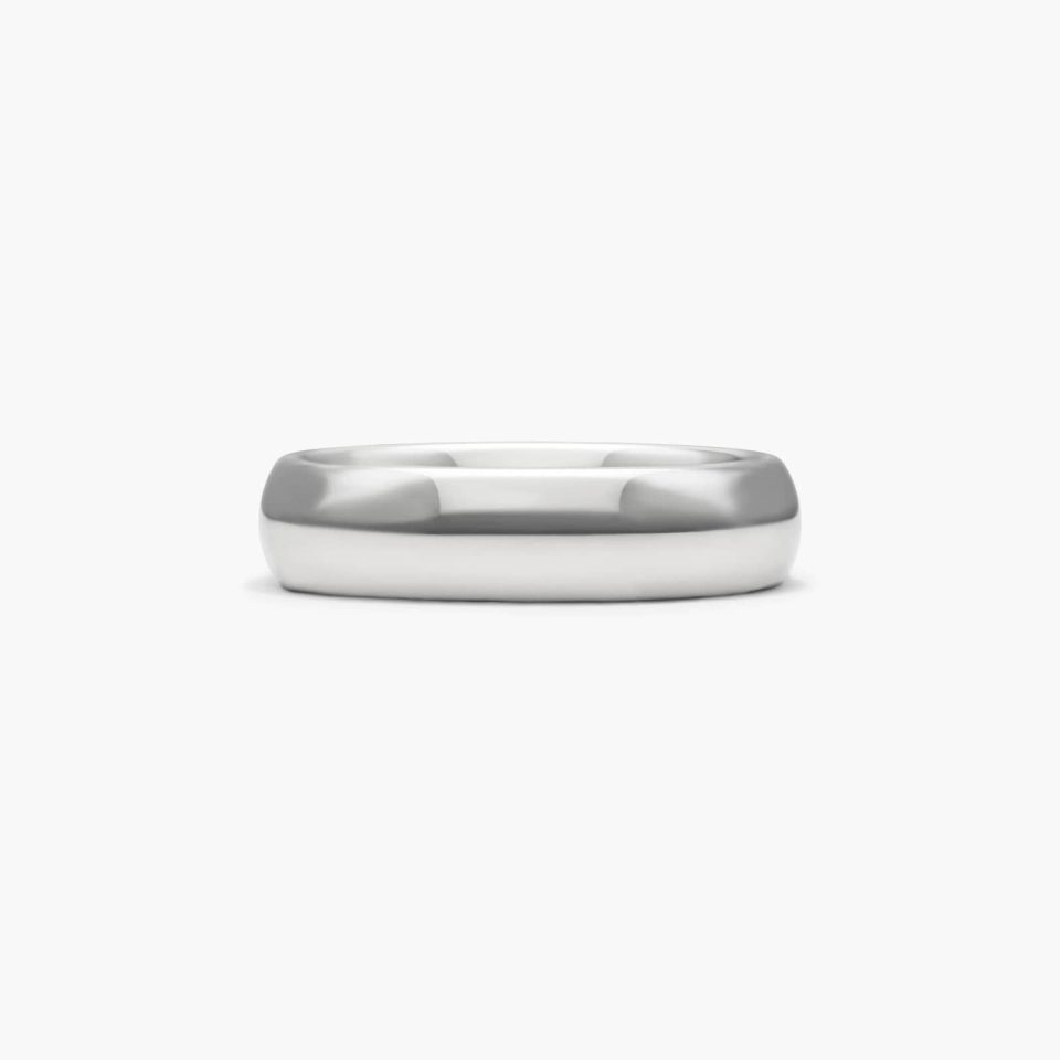 White Tungsten Carbide Domed 6MM Comfort Fit Band by TRITON