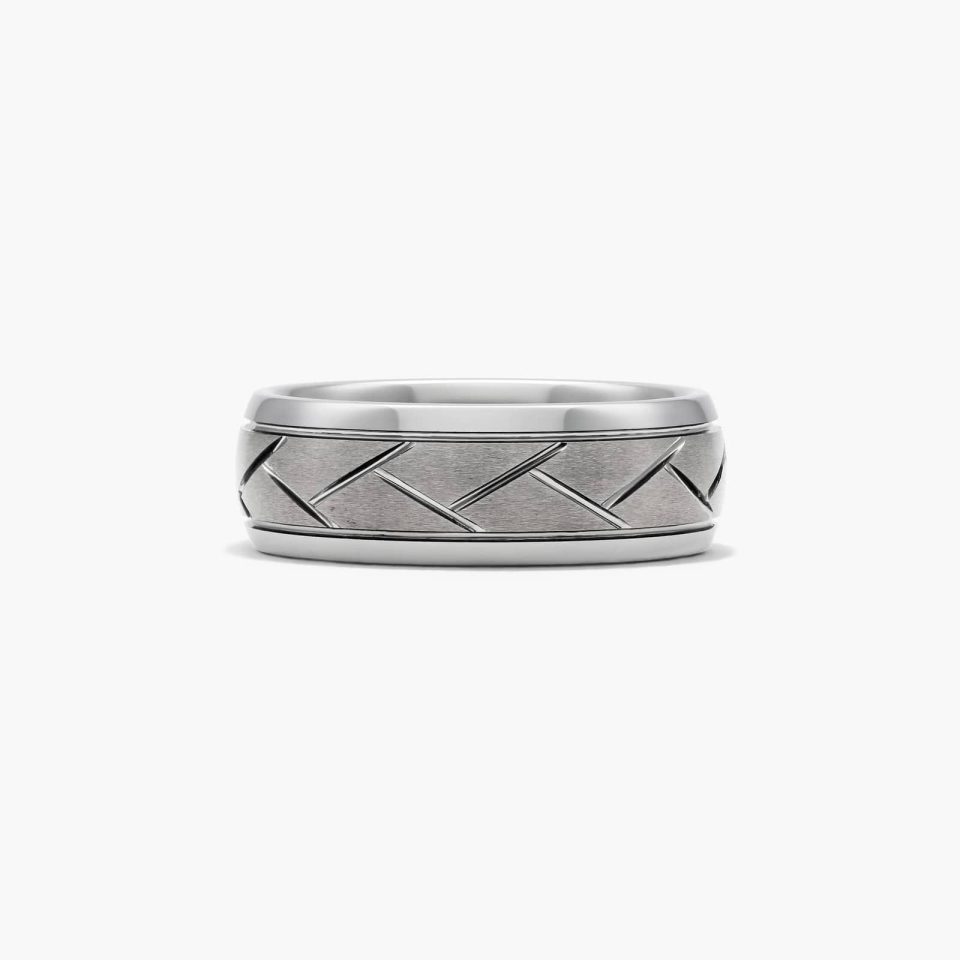 Gray Tungsten Carbide 8MM Domed Comfort Fit Band by TRITON
