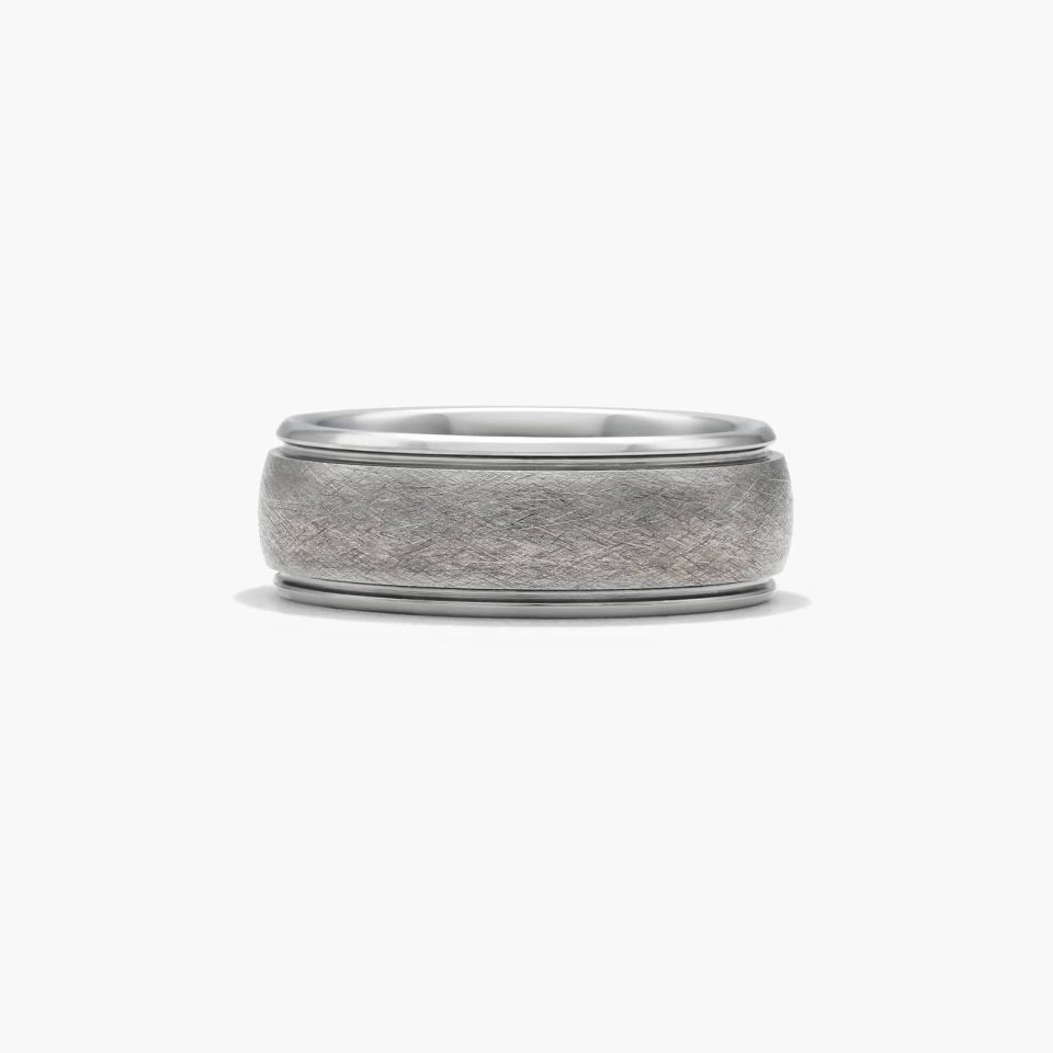 Gray Tungsten Carbide 8MM Low Dome Band by TRITON
