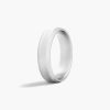 14K White Gold 6mm Comfort-Fit High Polished Beveled Edge Band