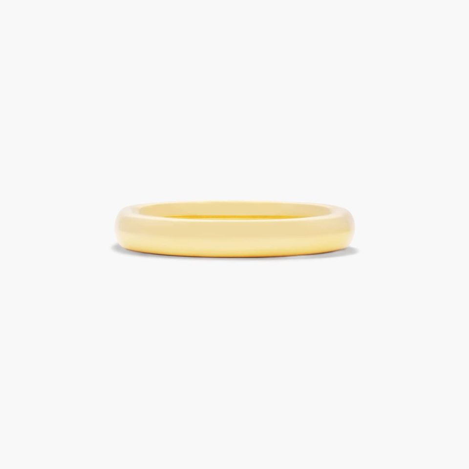 14K Yellow Gold 3mm Slightly Domed Comfort Fit Wedding Ring