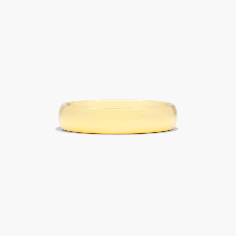 14K Yellow Gold 5mm Slightly Domed Comfort Fit Wedding Ring