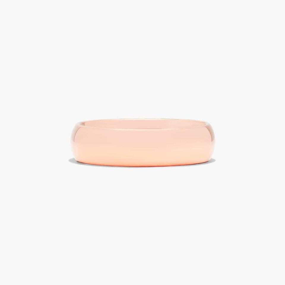 14K Rose Gold 6mm Slightly Domed Comfort Fit Wedding Ring