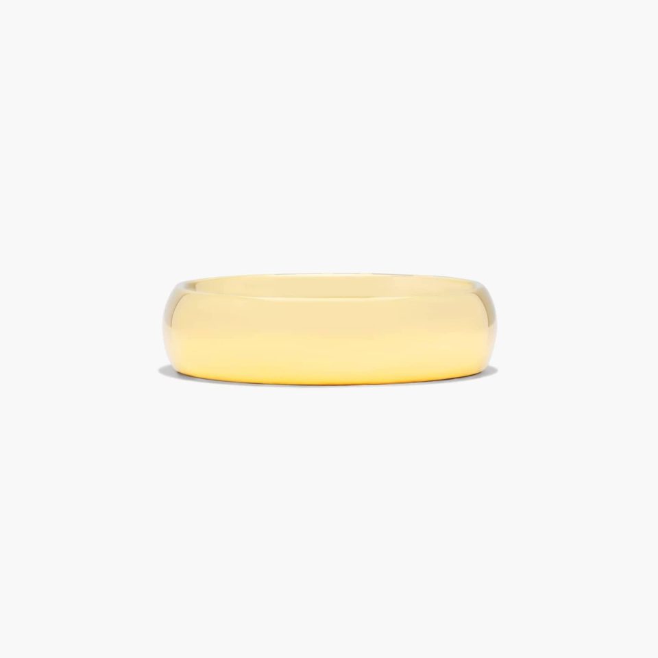 14K Yellow Gold 6mm Slightly Domed Comfort Fit Wedding Ring